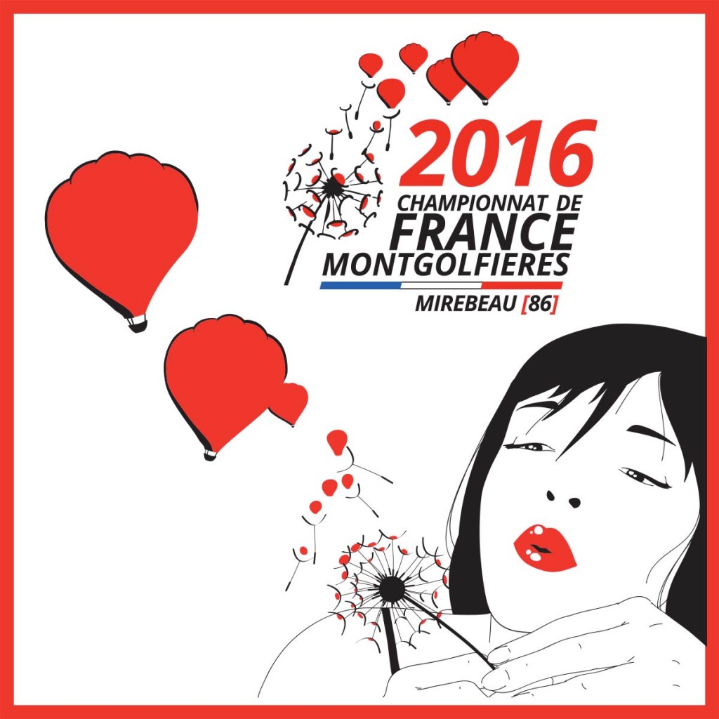 Logo, site web et illustrations pour le Championnat de France de Montgolfières 2016 par l\'Agence de Com\'